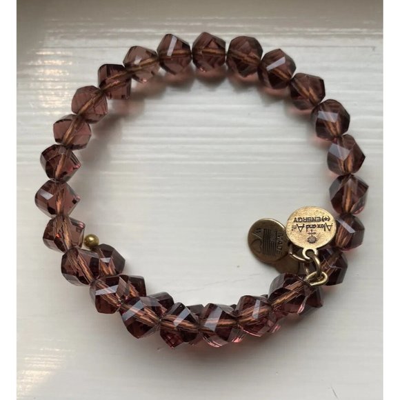 Alex & Ani Bracelet Mirage Wrap Plum Purple Glass Beads Vintage 66 Pristine! - Picture 4 of 6